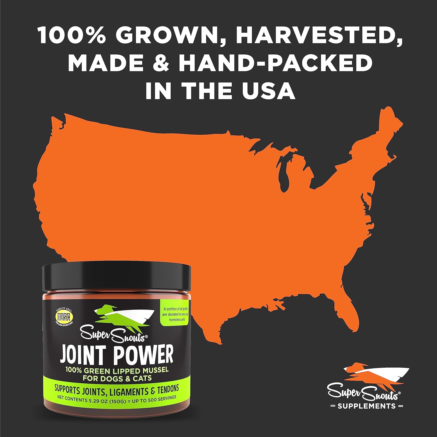 Super Snouts Joint Power – 5.29Oz Powder – Joint Supplement For Dogs And Cats With 100% Green Lipped Mussel Helps Ease Discomfort & Stiffness– Made In The Usa : Pet Supplies