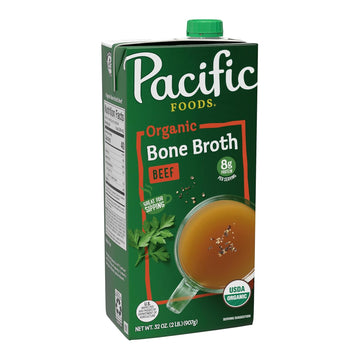 Pacific Foods Organic Beef Bone Broth, 32 Oz Carton