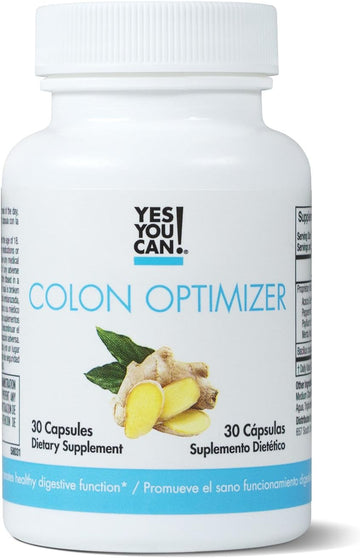 Yes You Can! Probiotics Colon Optimizer Supplement - Gut Health And Stomach Supplement For Men And Women, Organic Probiotics With Ginger And Peppermint For Digestive Health, 30 Capsules - 1 Pack