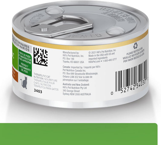 Hill'S Prescription Diet Metabolic Weight Management Vegetables & Chicken Stew Wet Cat Food, Veterinary Diet, 2.9 Oz. Cans, 24-Pack