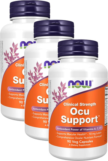 Now Supplements, Ocu Support™With Floraglo® Lutein, Plus Vitamins A, C And E, 90 Veg Capsules (Pack Of 3)