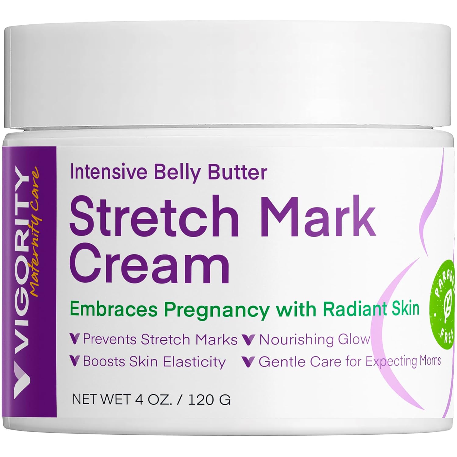 Stretch Mark Cream For Pregnancy: Stretch Mark Treatment - Belly Butter For Pregnant Women - Massage Lotion To Prevent And Repair Maternity Stretch Marks Scar - 4 Oz