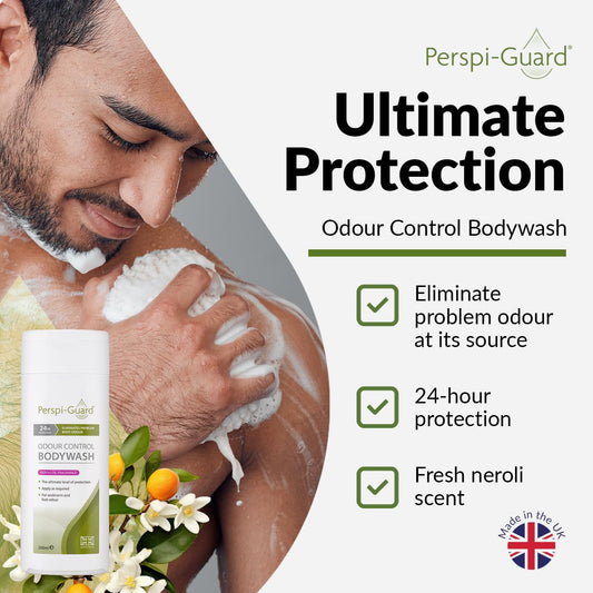 Perspi-Guard Antibacterial Body Wash W/Neroli Scent - Odour Control Bodywash - Shower Gel Contains Triclosan For Eliminating Unpleasant Odours – For Men And Women 200 Ml