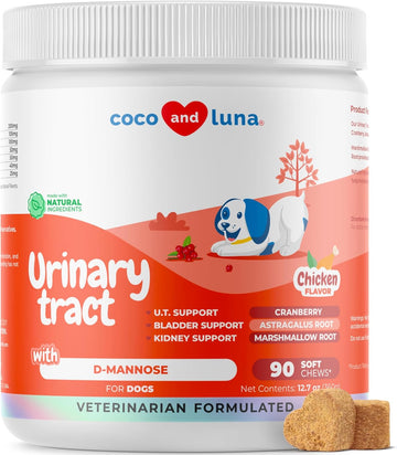 Cranberry For Dogs - 90 Soft Chews - Urinary Tract Support, Bladder Support For Dogs, Dog Uti, Bladder Stones, Dog Incontinence Support, Cranberry Supplement For Dogs (Soft Chew)