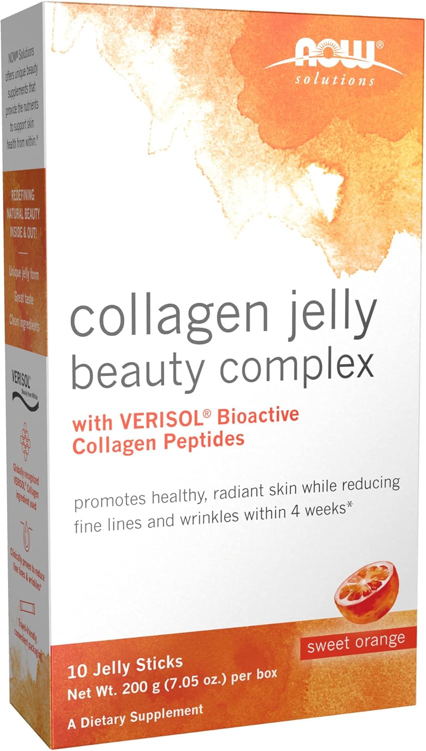 Now Solutions, Collagen Jelly Beauty Complex, Sweet Orange Avor, 10 Jelly Sticks