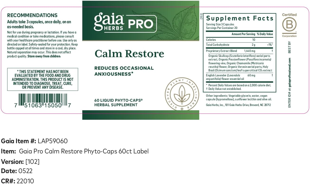 Gaia PRO Calm Restore : Health & Household