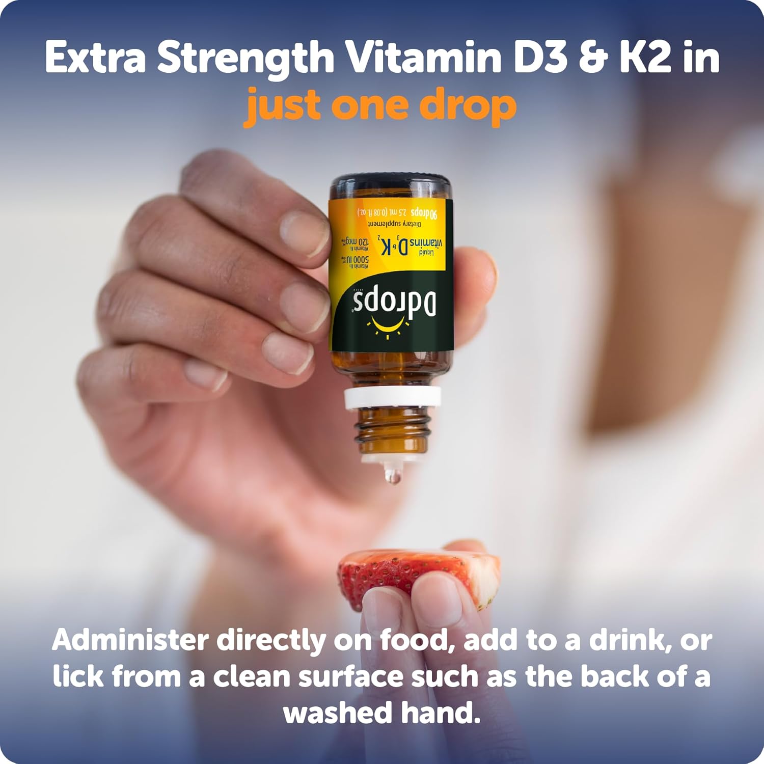 Ddrops Extra Strength 5000 Iu Vitamin D3 + K2 90 Drops - Liquid Vitamin D3 & K2 (Mk7) Supplement. Supporting Strong Bones, Immune System And Cardiovascular Health. : Health & Household
