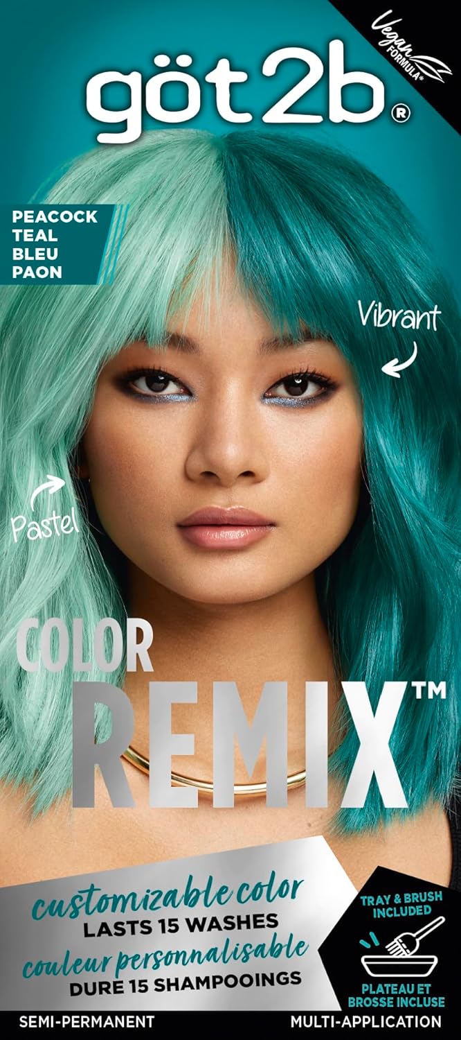 Got2B Color Remix, Customizable Semi-Permanent Hair Color, 097 Peacock Teal