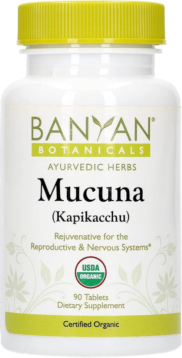 Banyan Botanicals Mucuna Pruriens ? Organic Herbal Tablet ? Energizing, Supports Healthy Nervous & Reproductive Systems* ? Natural Source of L-Dopa ? 90 Tablets ? Non-GMO Sustainably Sourced Vegan