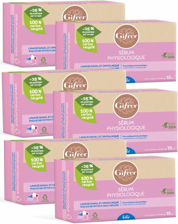 Gifrer Physiological Serum For Nasal And Ophthalmic Wash – Pack Of 6 Boxes Of 24 X 10 Ml