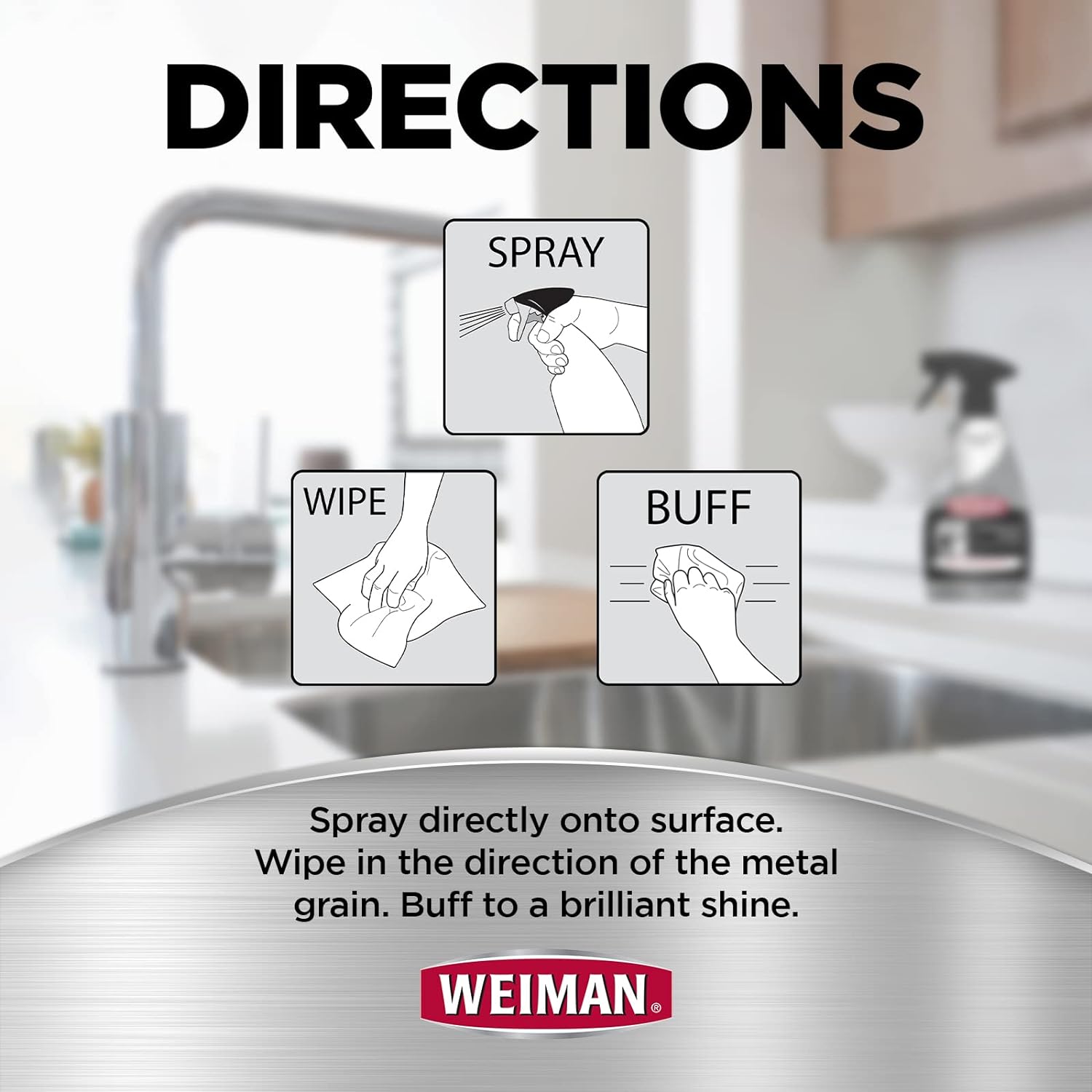 Weiman Stainless Steel Cleaner and Polish - 2 Pack Bundle With Microfiber Cloth - Protects Appliances from Fingerprints and Leaves a Streak-Free Shine for Refrigerator Dishwasher Oven Grill etc : Health & Household