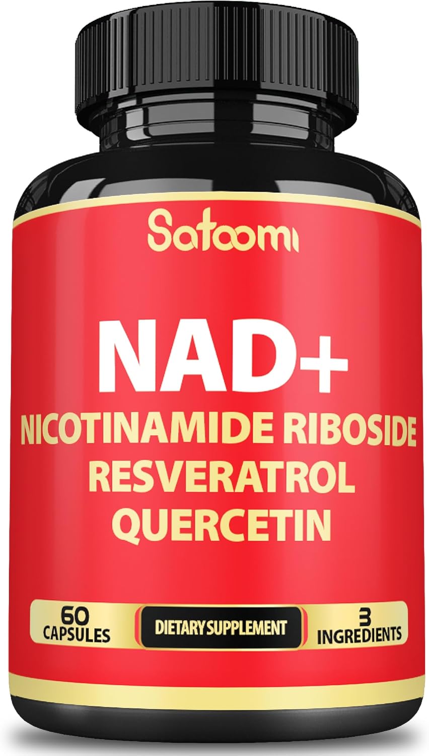 Satoomi Nad+ Supplement With Nicotinamide Riboside Nr, Resveratrol, Quercetin - 60 Count - 30 Days