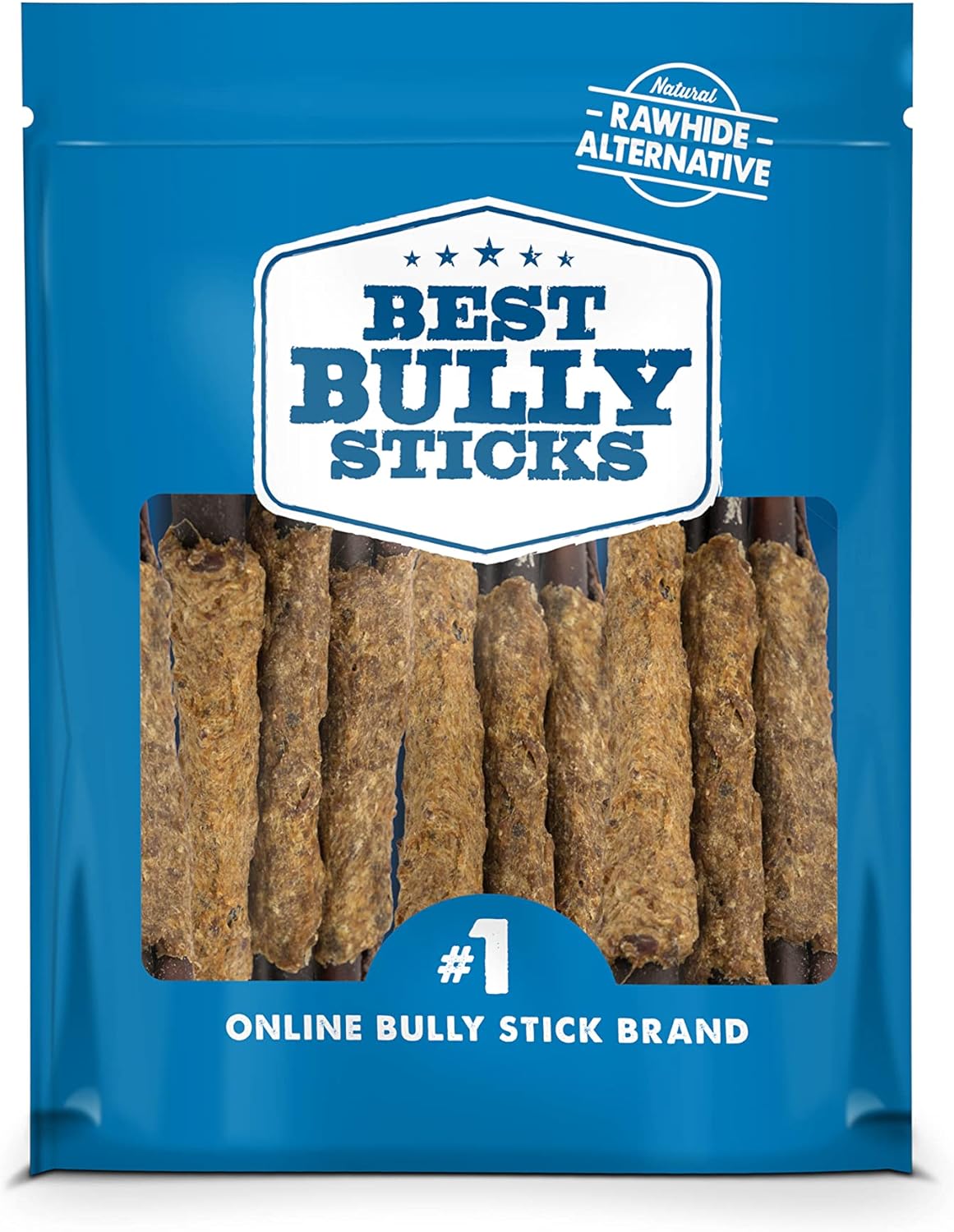 Best Bully Sticks All Natural Dog Chews - 6 Inch Beef Wrapped Beef Collagen Sticks - Usa Baked & Packed - Highly Digestible, Limited Ingredient, Rawhide Alternative Dog Chew - 10 Pack