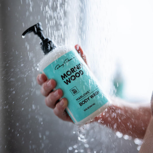 Marlowe. No. 069 Morning Wood Mens Body Wash 15 Fl Oz, Moisturizing Natural Willow Bark & Green Tea Extracts, Refreshes, Santal Scent