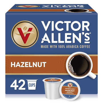 Victor Allen'S Coffee Hazelnut Flavored, Medium Roast, 42 Count, Single Serve Coffee Pods For Keurig K-Cup Brewers