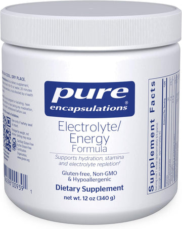 Pure Encapsulations Electrolyte Energy Formula | Hydration Supplement Powder For Muscle Recovery, Minerals, Mental Focus, And Working Out* | 12 Ounces