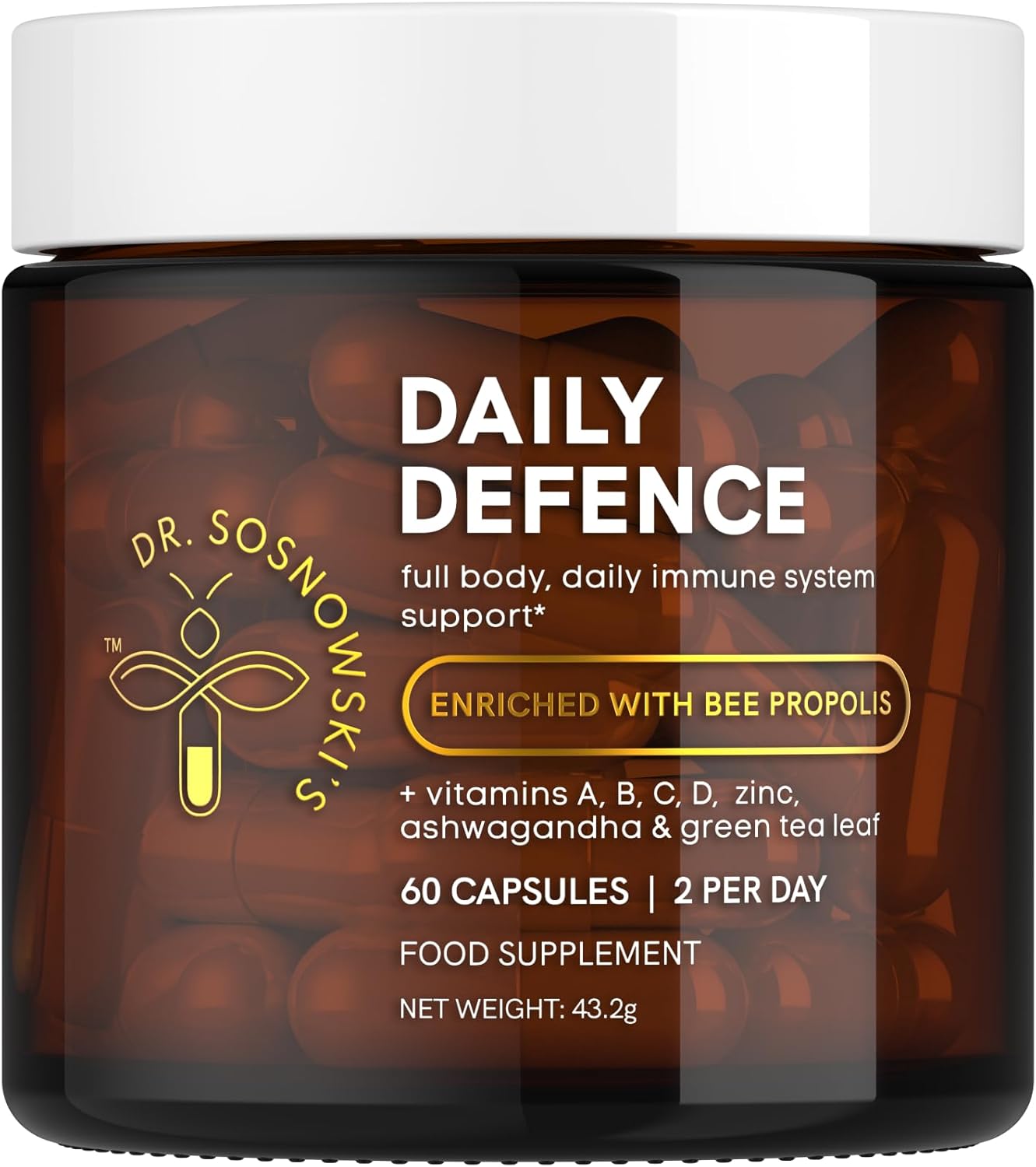 Dr Sosnowski'S | Bee Fuelled | Fight Tiredness & Promote Sustained Energy | Potent B-Vitamin Complex | Vegetable Capsules, 60Ct
