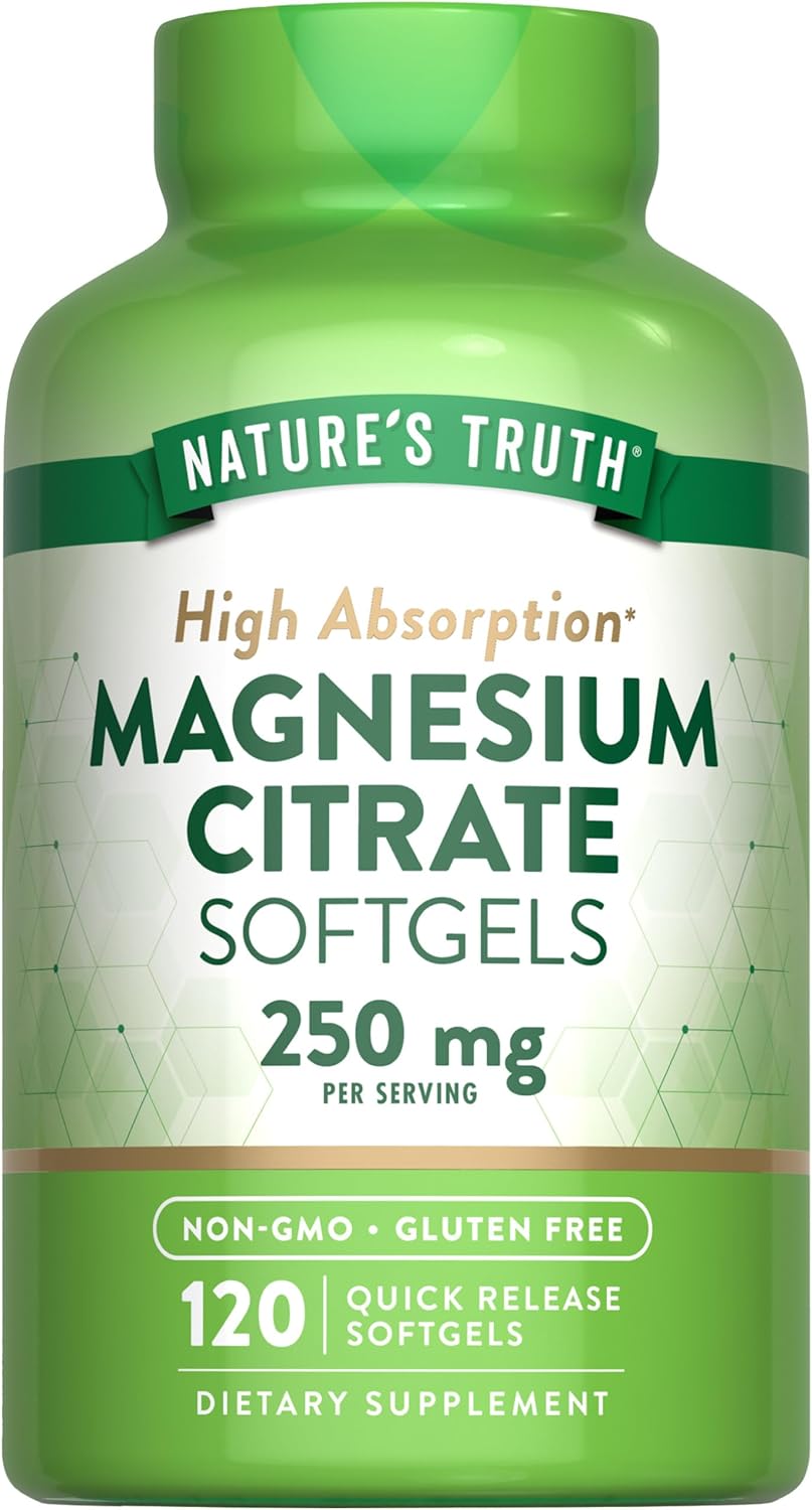 Nature'S Truth Magnesium Citrate Softgels | 250Mg | 120 Count | High Absorption | Non-Gmo & Gluten Free Supplement