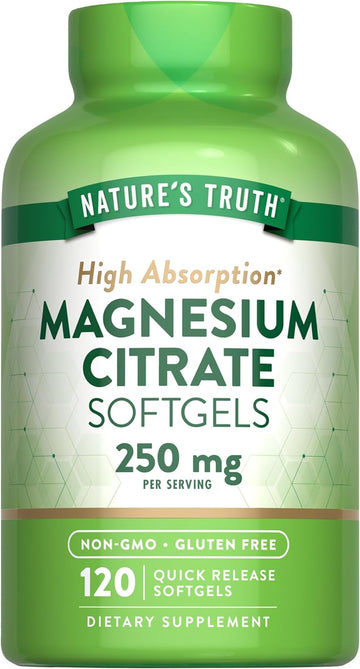 Nature'S Truth Magnesium Citrate Softgels | 250Mg | 120 Count | High Absorption | Non-Gmo & Gluten Free Supplement