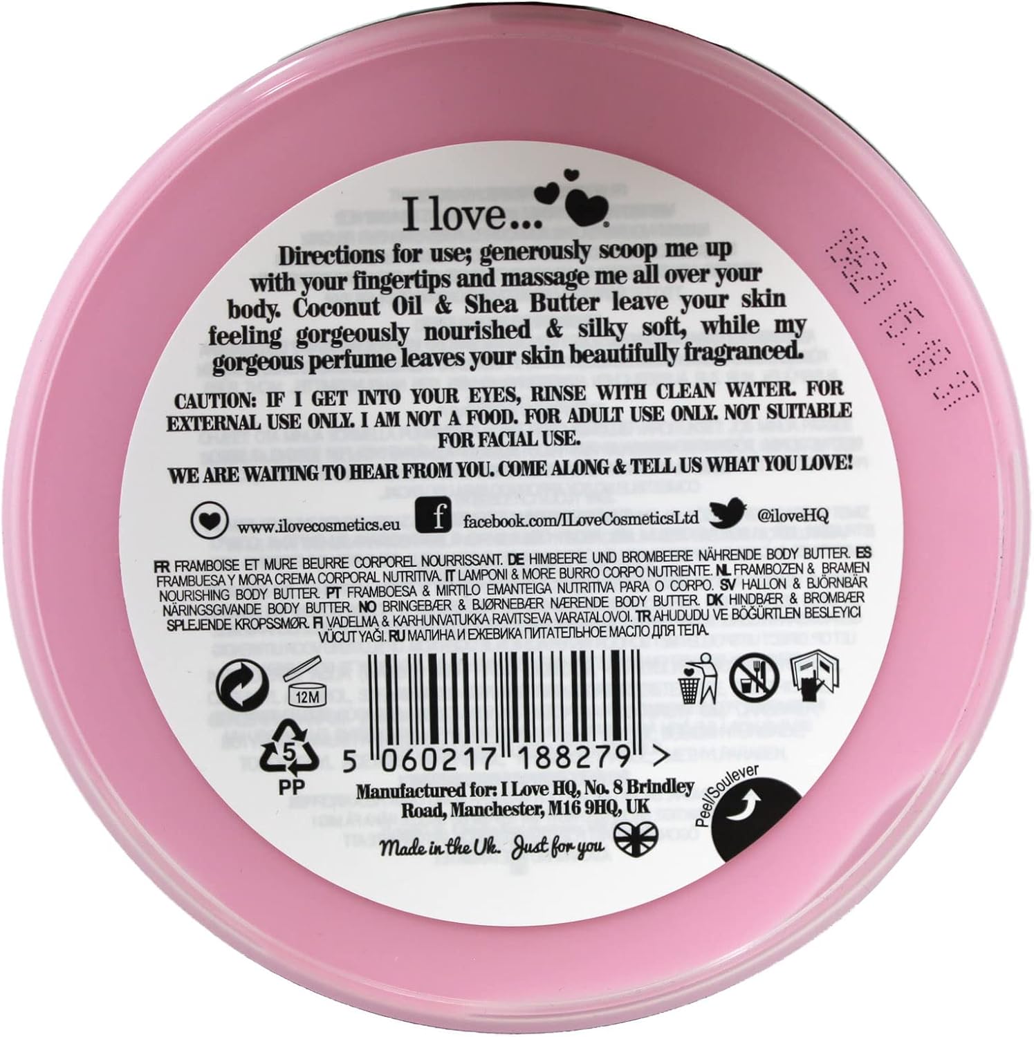 I Love... Raspberry & Blackberry Nourishing Body Butter 200ml : Amazon.co.uk: Beauty