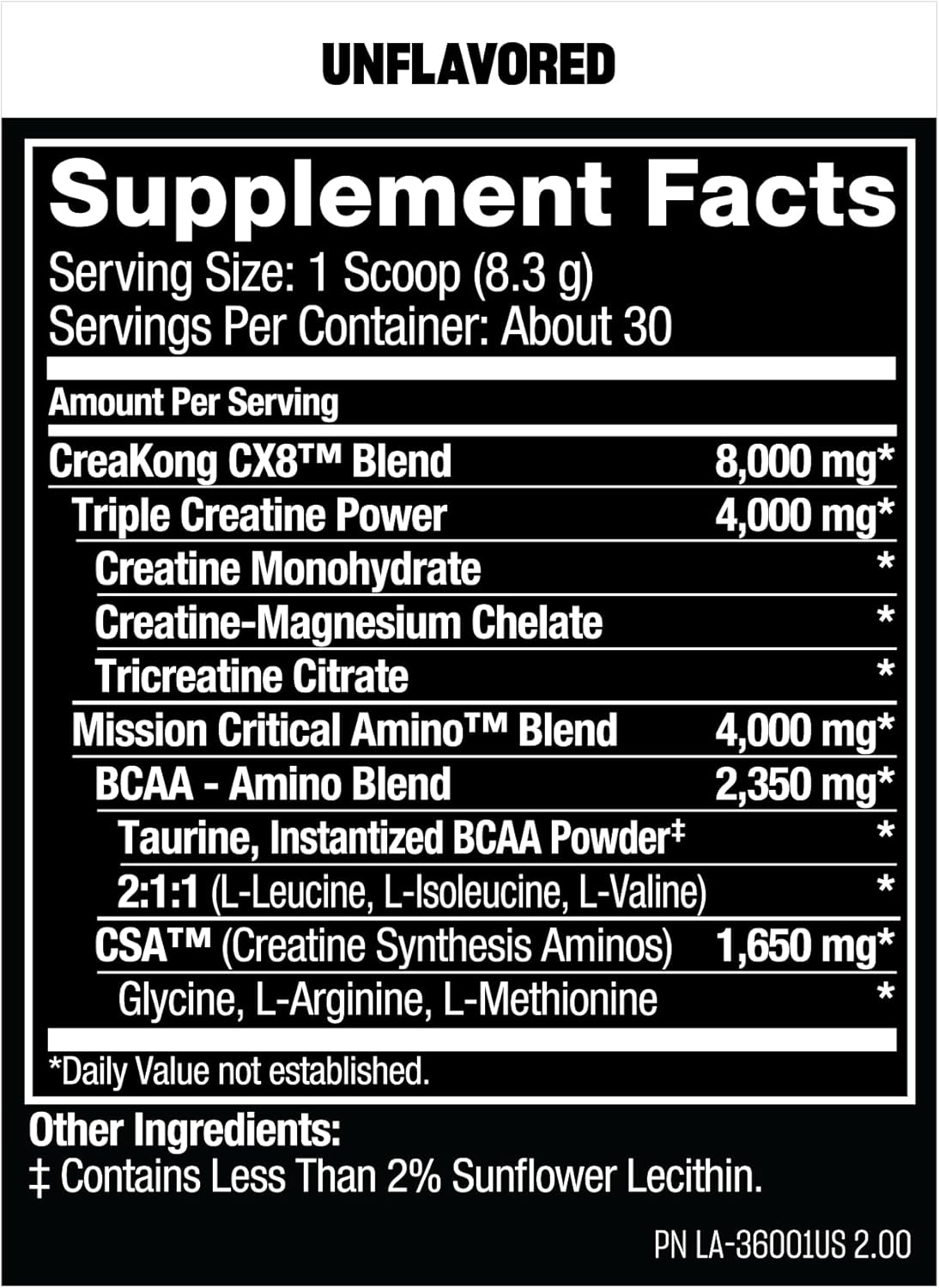 Mutant Creakong Cx8 – Advanced Creatine + Amino Supplement With 4G Triple Creatine Blend, 4G Amino Blend (Bcaas & Taurine) For Muscle Growth & Performance – Unflavoured, 249G (30 Servings) : Health & Household
