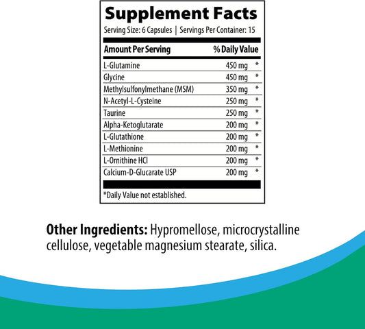 Rootcology By Dr. Izabella Wentz | Amino Support | Amino Acid Complex Capsules With L-Glutamine, Glycine & Msm | 90 Capsules