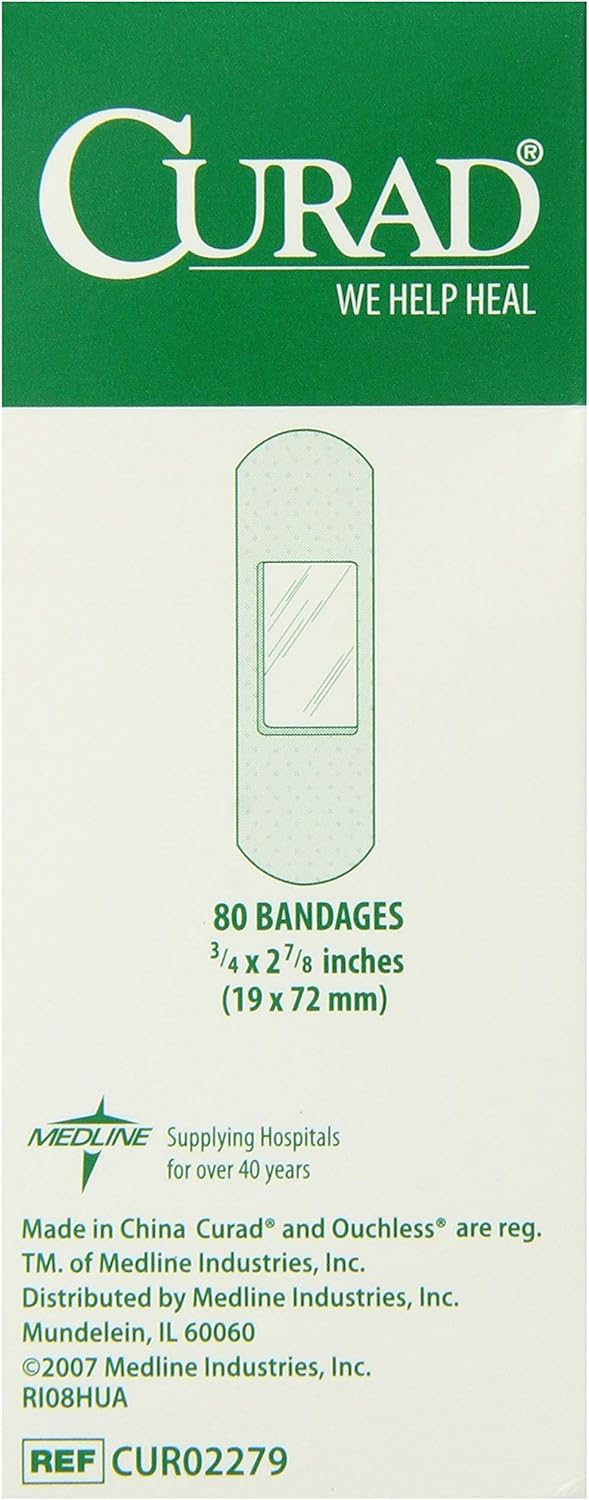 Curad Regular Size Adhesive Bandages, Sheer, 80-Count Boxes (Pack of 6) : Health & Household