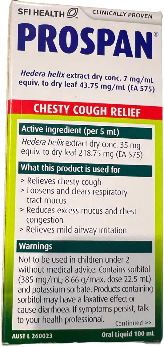 Prospan Cough Syrup - 100Ml Chesty Cough Relief & Mucus Relief