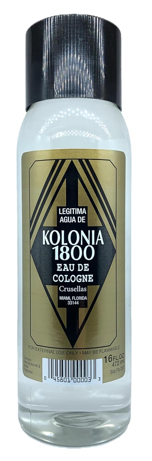 Crusellas Legitima Agua De Kolonia 1800 Natural Splash Cologne 16 Fl. Oz. : Bath Products : Beauty & Personal Care