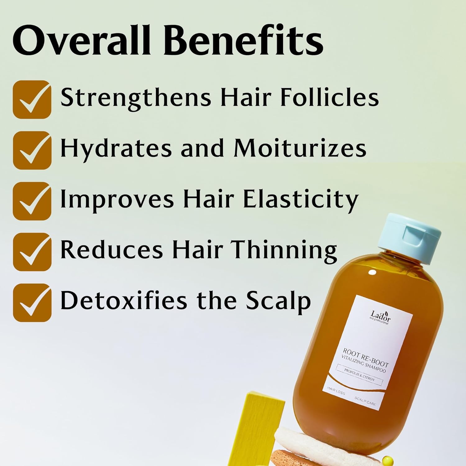 La'Dor Root Re-Boot Refreshing Hair Loss Relief Shampoo Vitalizing W/Propolis & Citron, Salicylic Acid, Niacinamide - Deep Cleansing, Cooling Sensation For Dry Scalp Korean Haircare 10Oz