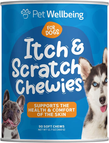 Pet Wellbeing Itch & Scratch Chewies Or Dogs - Vet-Formulated - Itchy Skin & Paws, Hot Spots, Redness - 90 Soft Chews
