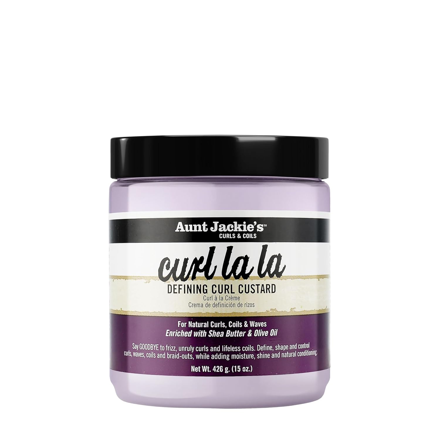 Aunt Jackie'S Curl La La, Lightweight Curl Defining Custard, Enriched With Shea Butter & Olive Oil, Basic, 15 Ounce