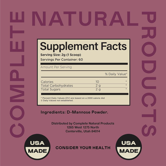 Pure D-Mannose Powder Supplement - D-Mannose 4Oz (113G) About 60 Servings For Uti, Natural Bladder, & Urinary Tract Health