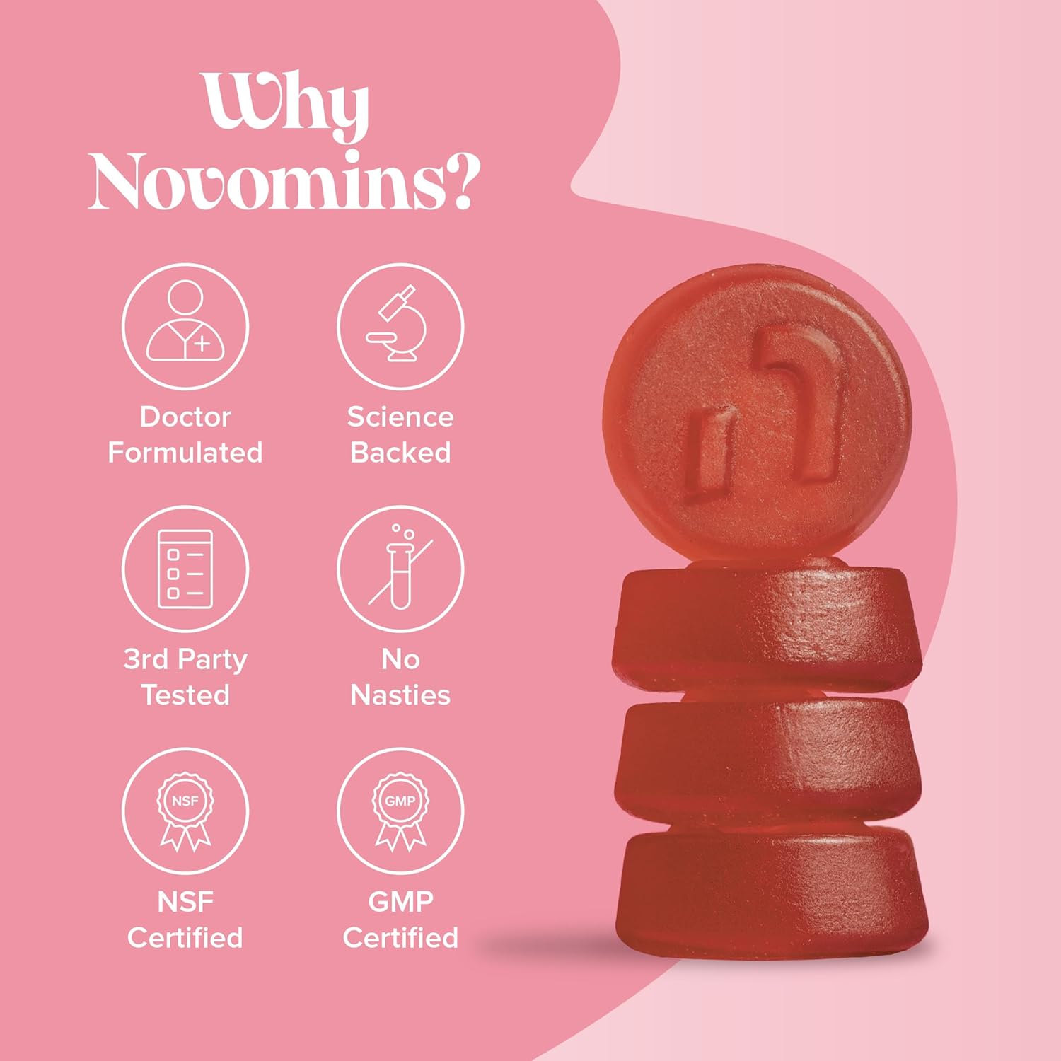 Fertility Supplements for Women - Folic Acid, Inositol, Vitamin D, C, E, CoQ10-25 Prenatal Vitamins - Vegan & Gluten Free Conception Vitamins for Women - 60 Fertility Gummies - Novomins : Amazon.co.uk: Health & Personal Care
