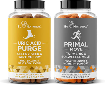 Uric Acid Purge And Primal Move Bundle - Advanced Whole-Body Joint Health Support For Active Mobility, Flexbility & Comfort