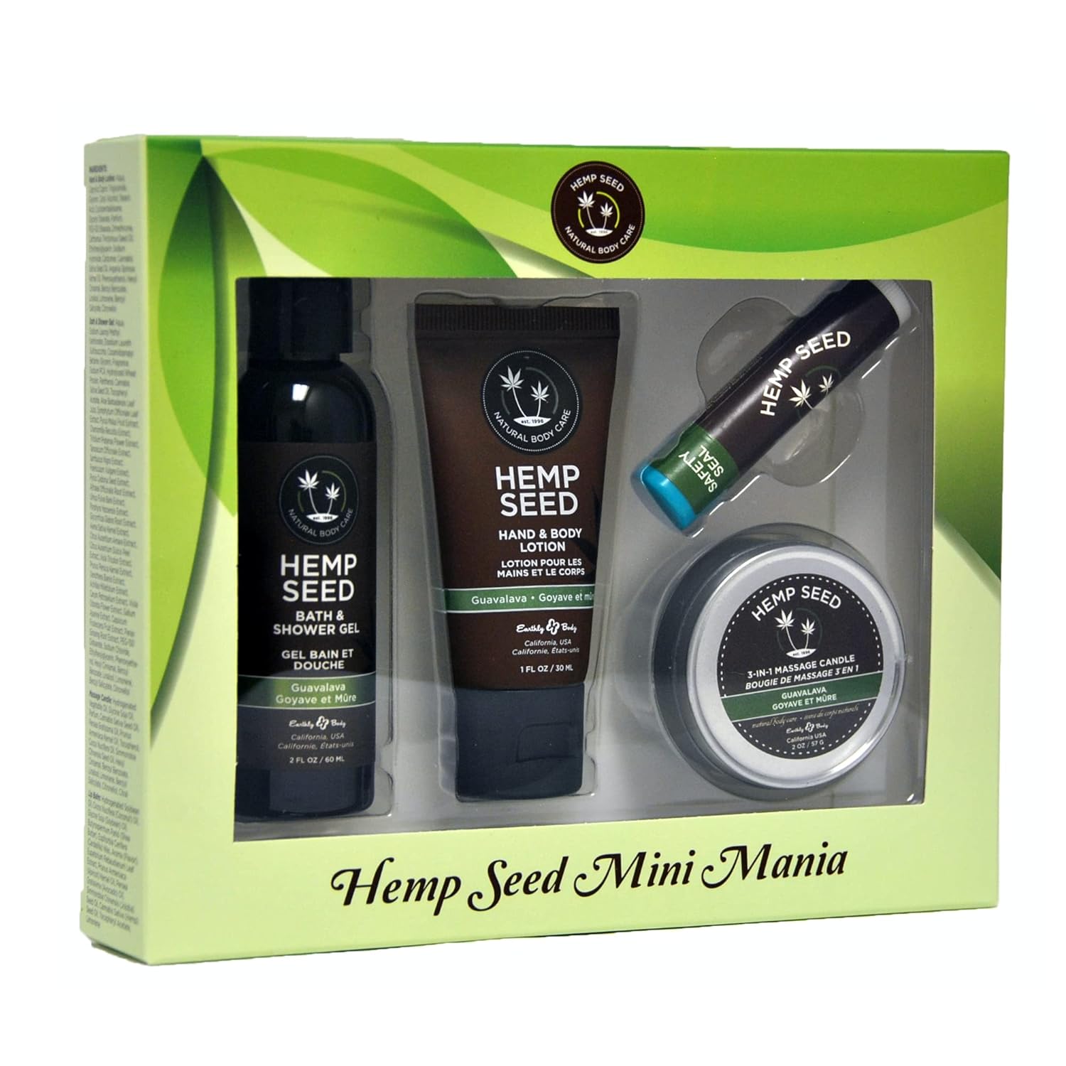 Hemp Seed Mini Mania Travel Set, Guavalava - Includes Bath & Shower Ge