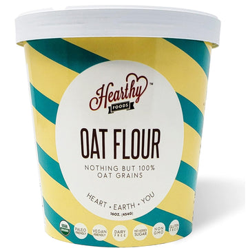 Hearthy Foods Delicious Oat Flour, Gluten Free, Non-Gmo, Sixteen Ounces