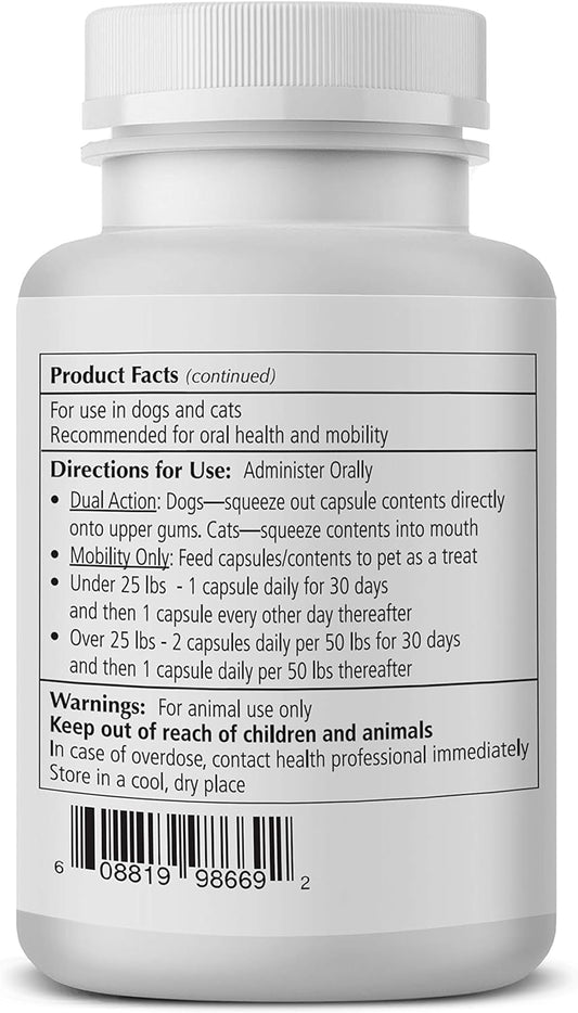 WorksSoWell 1TDC Dual Action Natural Support – 60 Twist Off Soft Gels | Delivers 4 Health Benefits for Dogs & Cats | Supports Oral, Hip & Joint Health, Muscle & Stamina Recovery, Skin & Coat Health