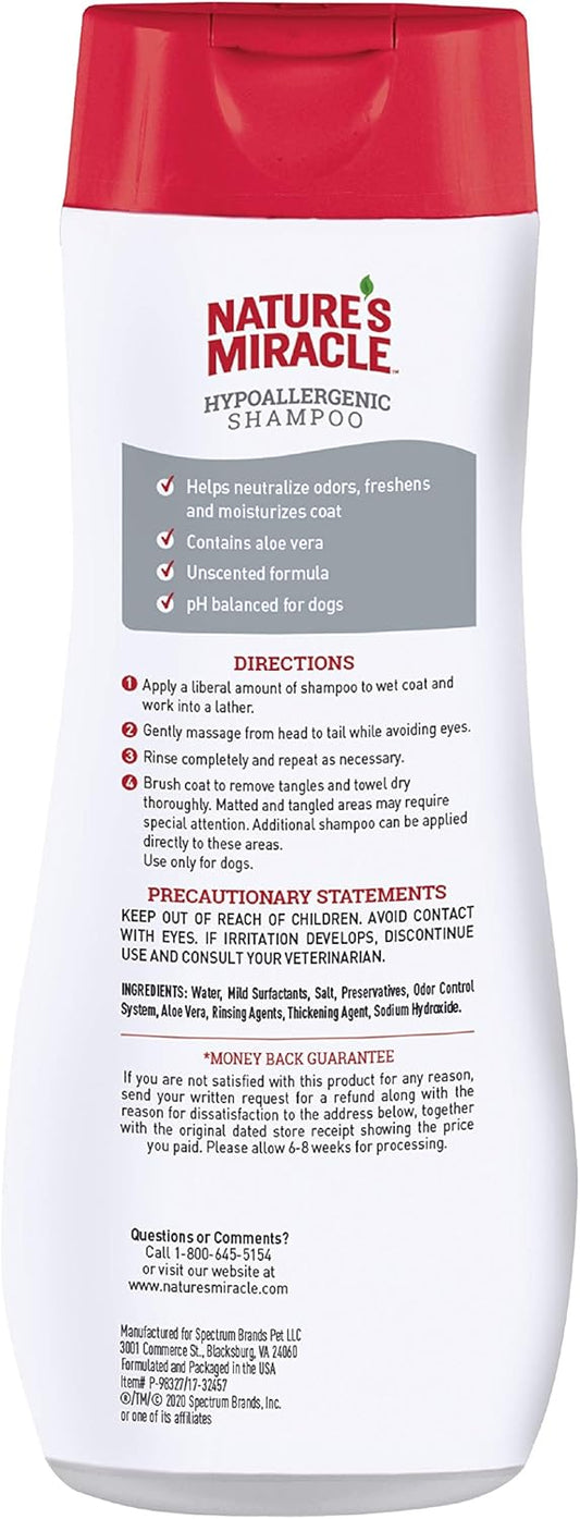 Nature'S Miracle Hypoallergenic Shampoo For Dogs, 16 Ounces, Unscented