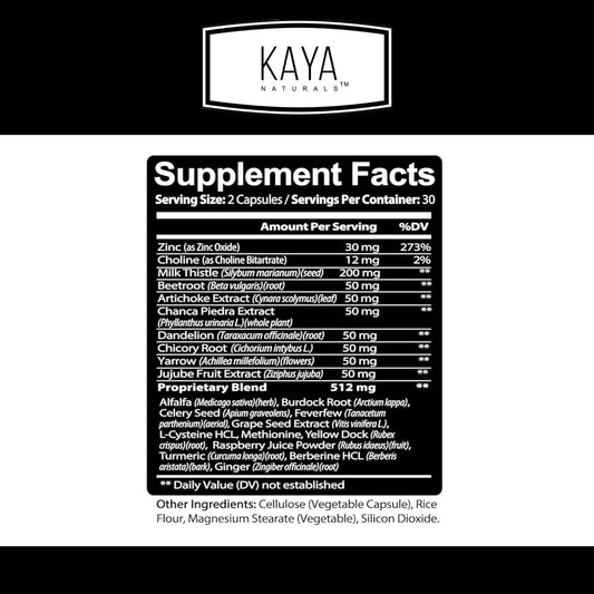 Kaya Naturals Liver Cleanse Detox & Repair | Milk Thistle Liver Supplement | Liver Detox For Women And Men | Artichoke Extract And Dandelion Root Capsules | 60 Count