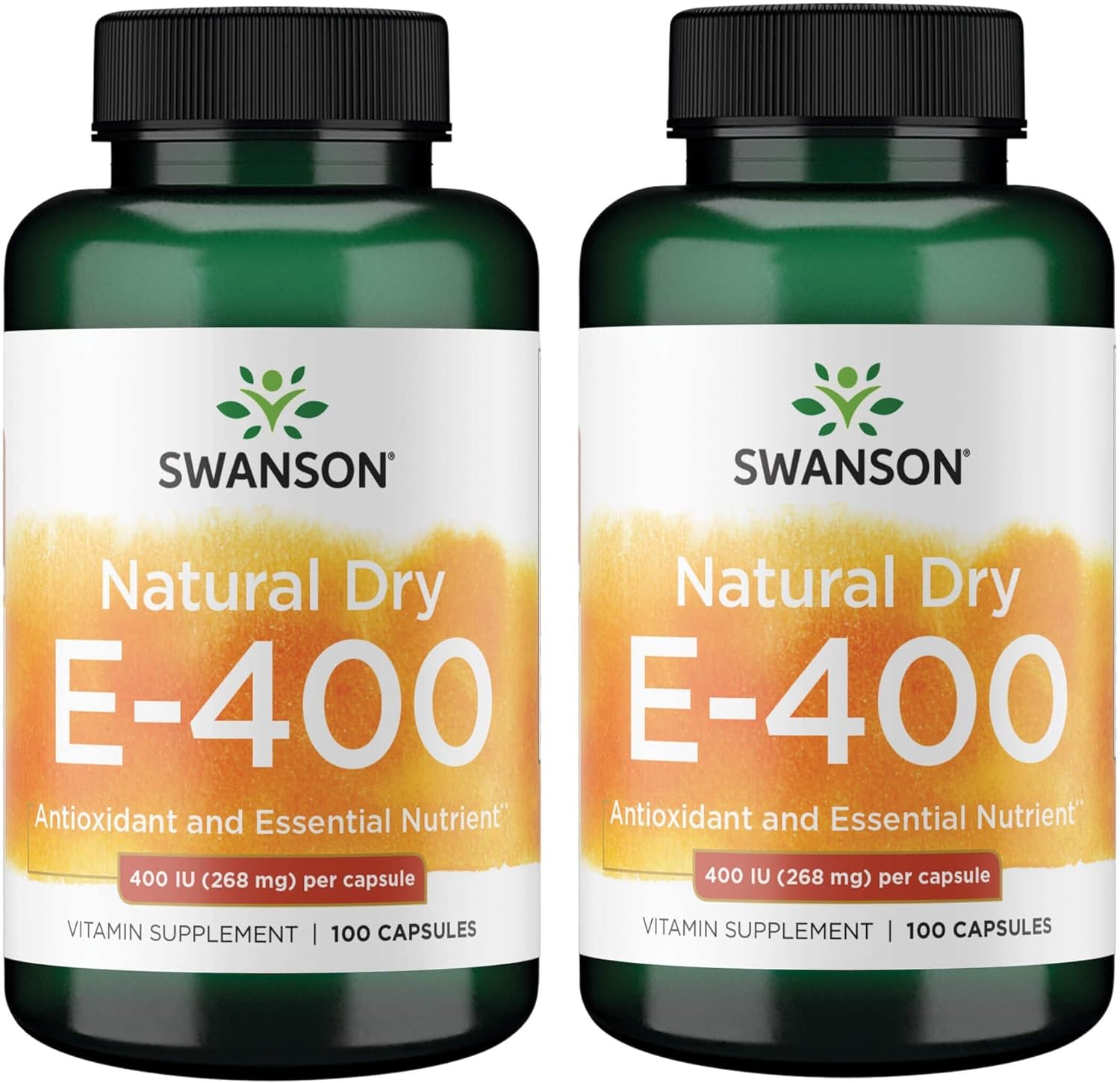 Swanson Natural Dry Vitamin E 400 Iu (180.2 Milligrams) 100 Capsules (2 Pack)