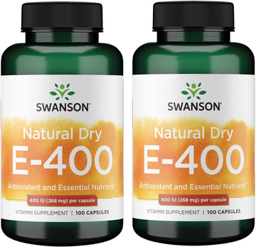 Swanson Natural Dry Vitamin E 400 Iu (180.2 Milligrams) 100 Capsules (2 Pack)