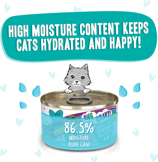 Weruva B.F.F. Omg - Best Feline Friend Oh My Gravy! Grain-Free Wet Cat Food Cans, Qt Patootie! Chicken & Turkey, 2.8 Oz Can (Pack Of 12)