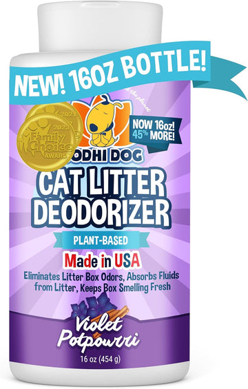 Bodhi Dog Natural Cat Litter Box Odor Eliminator – Best Litter Deodorizer For Strong Urine Odor – Fewer Cat Box Changes – Safe For Kitty Boxes - Violet Potpourri Scent