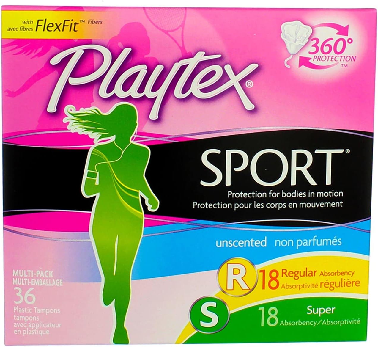 Playtex Sport Multi Unscented, 36 Count
