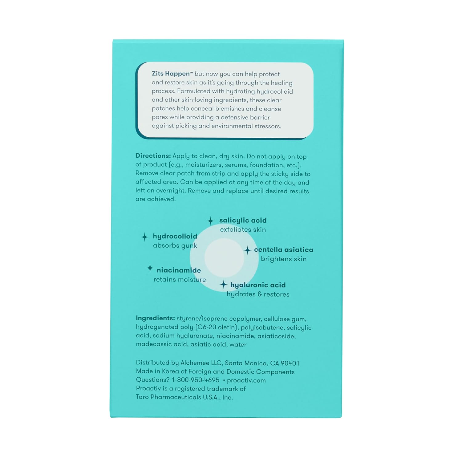 Proactiv Zits Happen® Hydrocolloid Acne Patches- Pimple Patches for Face and Back Acne with Pore Cleansing Salicylic Acid- 30 Count : Beauty & Personal Care