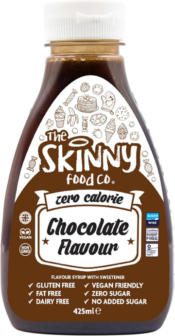 Skinny Food Co Sugar Free Chocolate Syrup 425Ml - Zero Calorie Syrup For Breakfast, Pancake, Snacks, Drinks & Desserts - Vegan, Gluten-Free, Keto & Paleo Friendly Skinny Syrups