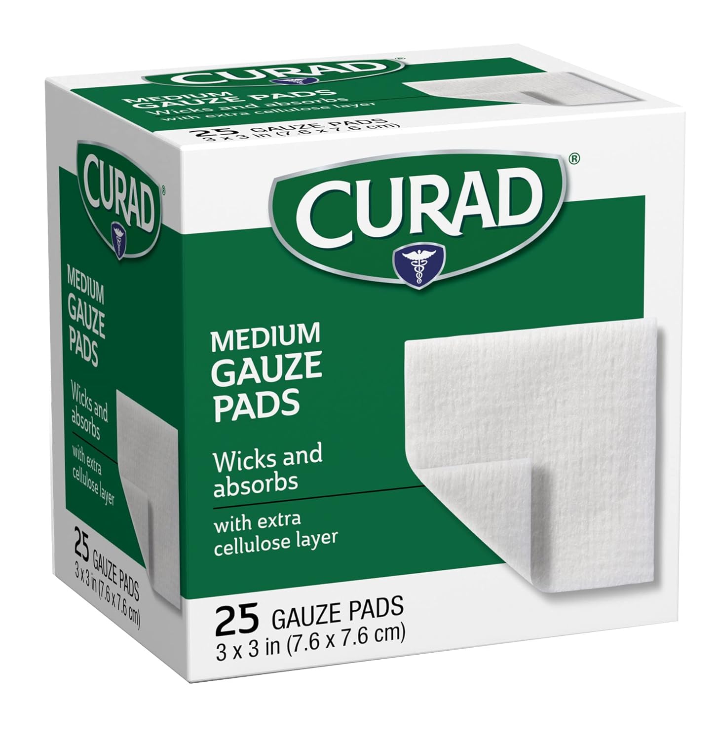 CURAD Sterile Pro-Gauze Pads, Not Made from Natural Rubber Latex, 3" x 3", Pack of 24 : Health & Household