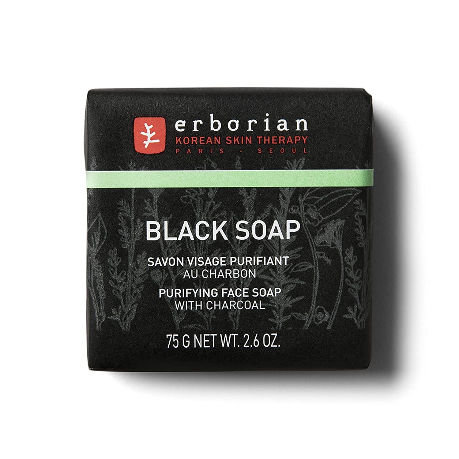 Erborian - Black Purifying Face Soap With Charcoal - Korean Skincare - 2.6 Oz