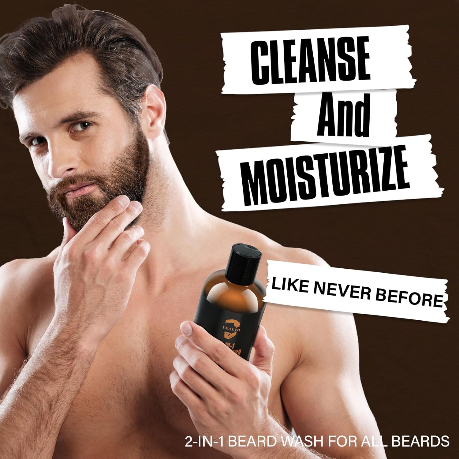 Yealir 2-In-1 Beard Wash And Conditioner – Cleanse, Hydrate & Soften Dry, Coarse Beard, Beard Shampoo For A Fuller & Healthier Beard –Sandalwood Scent, 8.45 Oz : Beauty & Personal Care